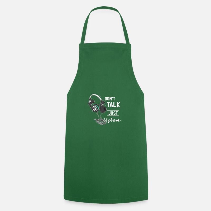 headphone - Cooking Apron - green