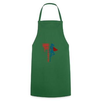 Super-héros femme - Tablier de cuisine - vert foncé - Devant - AI Model Male 185 dark (185cm)