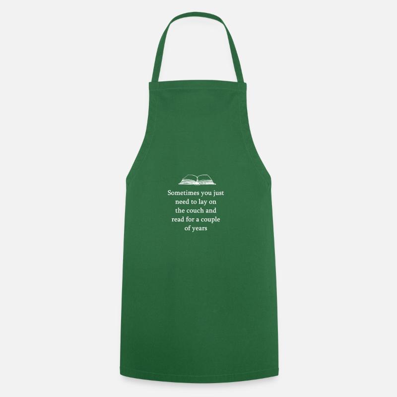 Books reading hobby couch bookworm gift idea - Cooking Apron - green