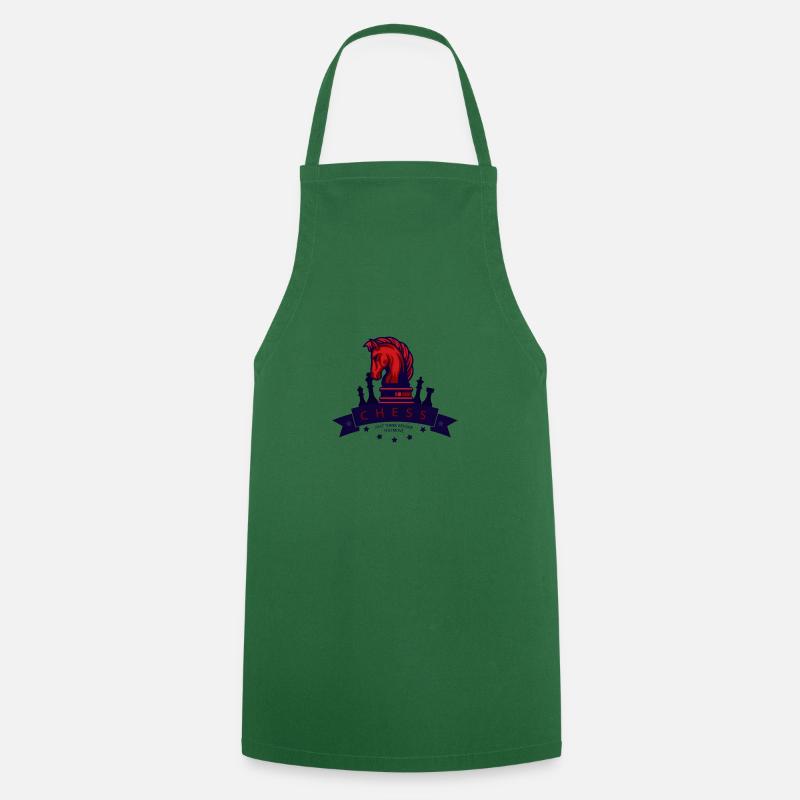 échecs - Tablier de cuisine - vert foncé