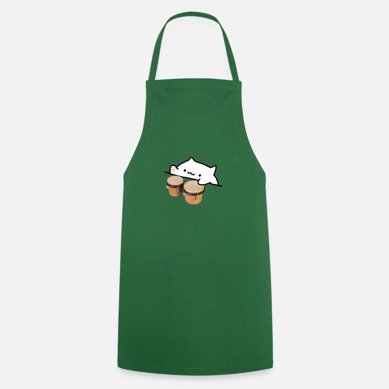 Mèmes Bongo Cat - Tablier de cuisine - vert foncé