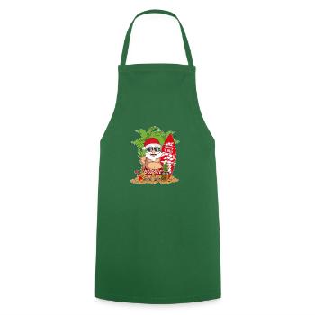 Santa surfing surfboard beach gift - Cooking Apron - green - Front - AI Model Male 185 dark (185cm)