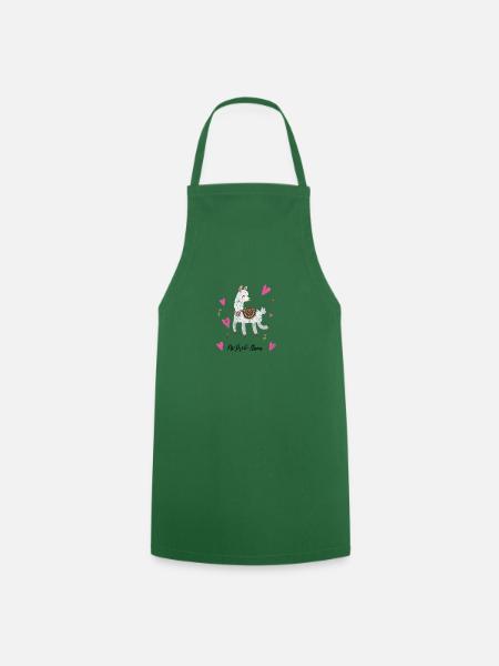 Cadeau drôle drôle de Noël d'alpaga lama - Tablier de cuisine - vert foncé