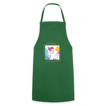 Retour aux années 80 - Tablier de cuisine - vert foncé - Devant - AI Model Male 185 dark (185cm)