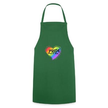 Pride Love is Love, Gift, Gift Idea - Cooking Apron - green - Front - AI Model Male 185 dark (185cm)