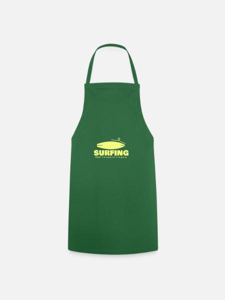 Surfing , Geschenk, Geschenkidee - Kochschürze - Grün