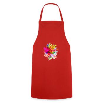 Watercolor stain - Cooking Apron - red - Front - AI Model Male 185 dark (185cm)