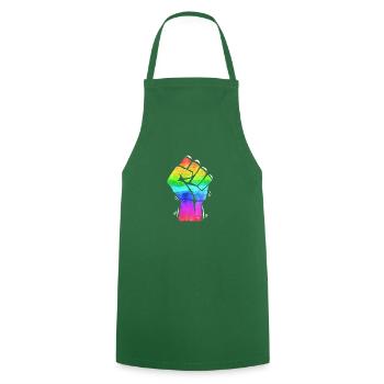 POWER FIST LGBT Fist Fighting Gay Pride CSD PRIDE - Cooking Apron - green - Front - AI Model Male 185 dark (185cm)