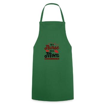 infirmière maman sage-femme aide-soignante cadeau - Tablier de cuisine - vert foncé - Devant - AI Model Male 185 dark (185cm)