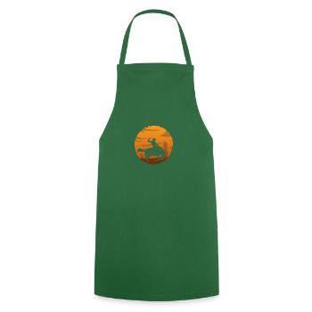 Saddle Western Cowboy Funny Retro Vintage Cowboy - Cooking Apron - green - Front - AI Model Male 185 dark (185cm)
