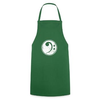 Vintage Bass Clef Bassist Bass Player Musician - Tablier de cuisine - vert foncé - Devant - AI Model Male 185 dark (185cm)