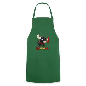 Süßer Stier Stierkampf Espana - Kochschürze - Grün - Vorne - AI Model Male 185 dark (185cm)