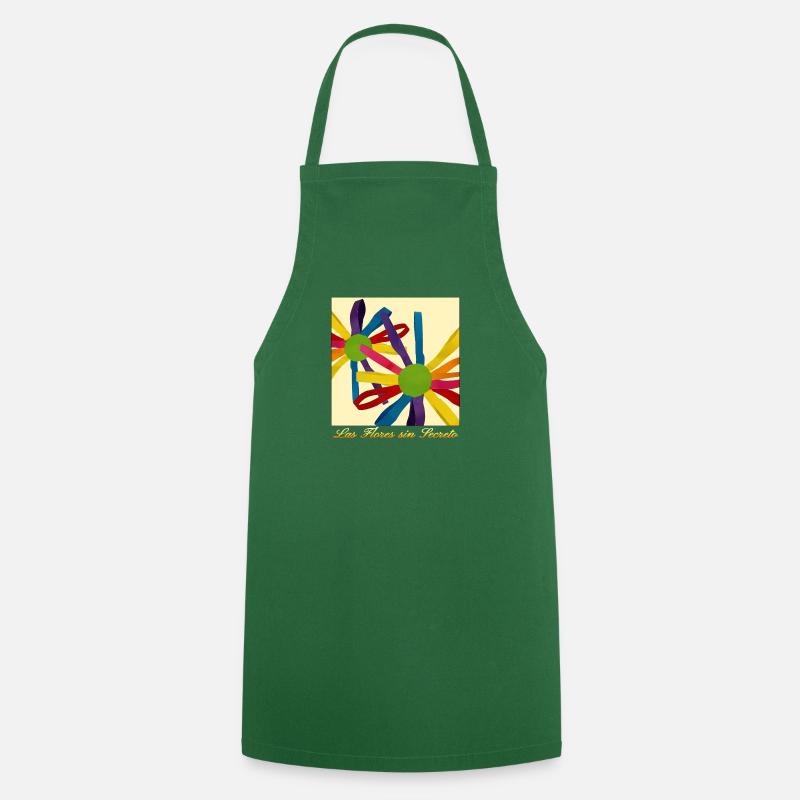 Des fleurs sans secret - Tablier de cuisine - vert foncé