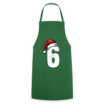 6 Numéro de Noël - Tablier de cuisine - vert foncé - Devant - AI Model Male 185 dark (185cm)