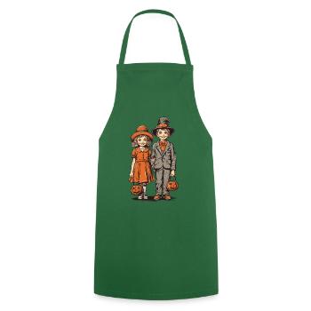 Kids Retro Halloween Trick or Treat Fest - Tablier de cuisine - vert foncé - Devant - AI Model Male 185 dark (185cm)
