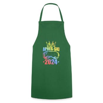 Après Ski 2024 Mountains Saying Colorful - Cooking Apron - green - Front - AI Model Male 185 dark (185cm)