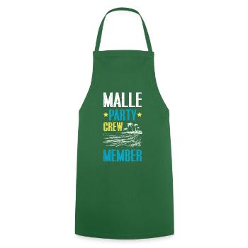 Malle Party Crew - Kochschürze - Grün - Vorne - AI Model Male 185 dark (185cm)