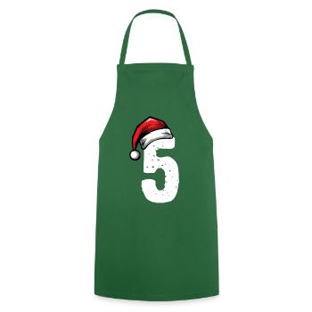 5 Number Christmas - Cooking Apron - green - Front - AI Model Male 185 dark (185cm)