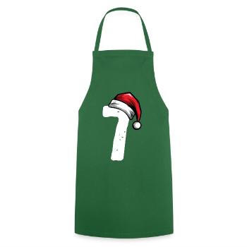 7 Numéro de Noël - Tablier de cuisine - vert foncé - Devant - AI Model Male 185 dark (185cm)