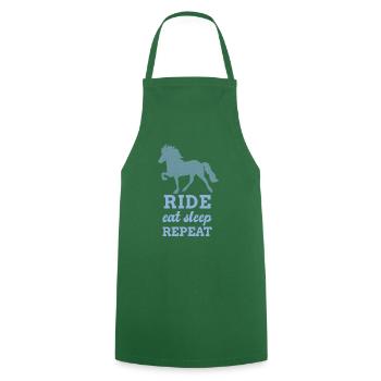 Reiten Essen Schlafen Reiter Islandpferd - Kochschürze - Grün - Vorne - AI Model Male 185 dark (185cm)