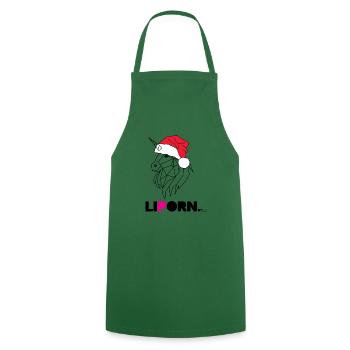 Liporn head de noel By RF - Tablier de cuisine - vert foncé - Devant - AI Model Male 185 dark (185cm)