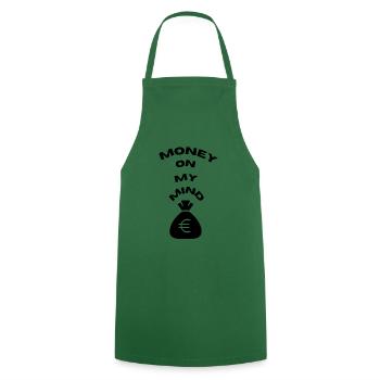 T- Shirt ́'Money on my Mind '' - Cooking Apron - green - Front - AI Model Male 185 dark (185cm)