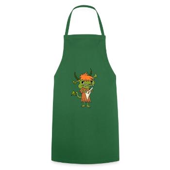 Geodreieckmonster - Cooking Apron - green - Front - AI Model Male 185 dark (185cm)