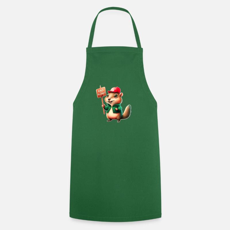 Squirrel 1 - Cooking Apron - green