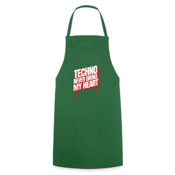 TECHNO NEVER BROKE MY HEART - Cooking Apron - green - Front - AI Model Male 185 dark (185cm)