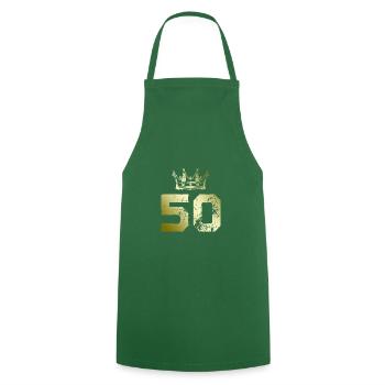 50 number crown - Cooking Apron - green - Front - AI Model Male 185 dark (185cm)