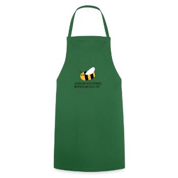 Biene - Rettet die Bienen - Kochschürze - Grün - Vorne - AI Model Male 185 dark (185cm)