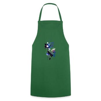 Flowers,Abstract Flowers,Planets,Stars,Watercolor - Cooking Apron - green - Front - AI Model Male 185 dark (185cm)
