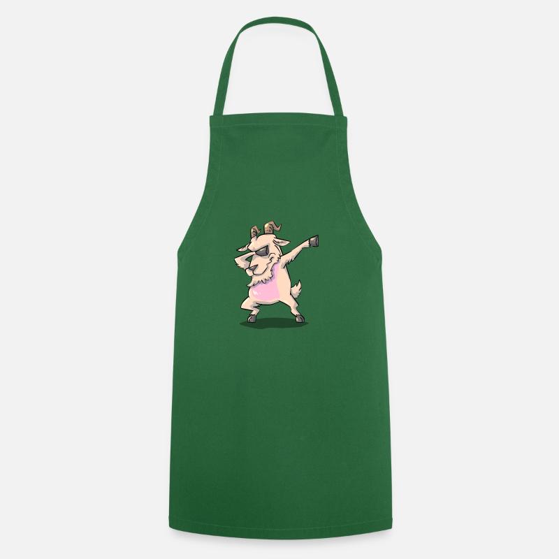 Dabbing Goat Goat Goats - Cooking Apron - green
