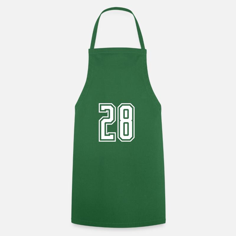 28 Numéro de numéro - Tablier de cuisine - vert foncé