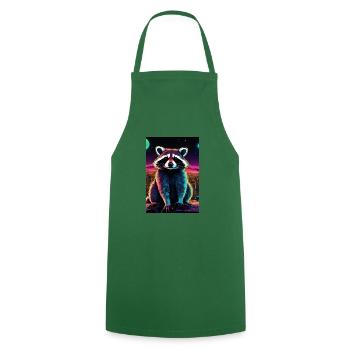 raccoon,comic,urban, watercolor, colorful,city - Cooking Apron - green - Front - AI Model Male 185 dark (185cm)