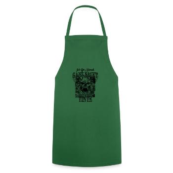 ✒ Totenkopf Tattoo > Niemals Ganz Nackt - Kochschürze - Grün - Vorne - AI Model Male 185 dark (185cm)
