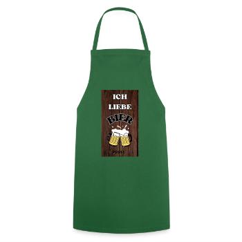 I love beer - Cooking Apron - green - Front - AI Model Male 185 dark (185cm)