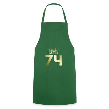 74 Number crown - Cooking Apron - green - Front - AI Model Male 185 dark (185cm)