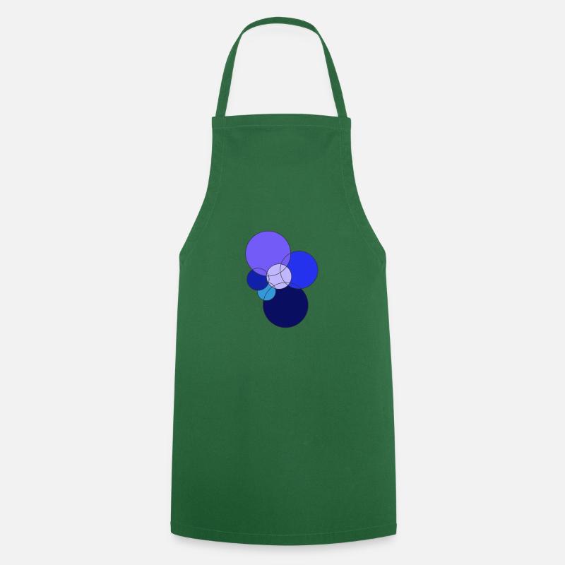 cercles bleus - Tablier de cuisine - vert foncé