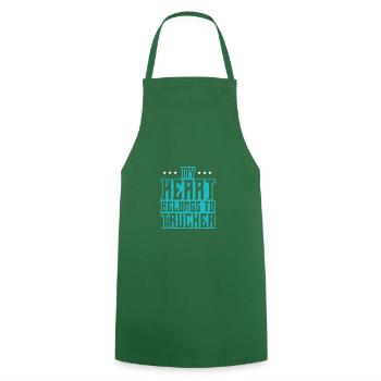 My heart belongs to a trucker - Cooking Apron - green - Front - AI Model Male 185 dark (185cm)