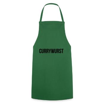 Currywurst - Kochschürze - Grün - Vorne - AI Model Male 185 dark (185cm)