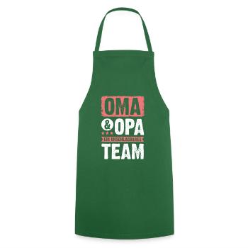 oma und opa team - Kochschürze - Grün - Vorne - AI Model Male 185 dark (185cm)