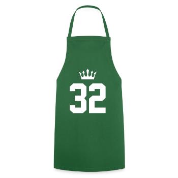 32 Number crown - Cooking Apron - green - Front - AI Model Male 185 dark (185cm)