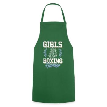 Filles Boxe femmes - Tablier de cuisine - vert foncé - Devant - AI Model Male 185 dark (185cm)