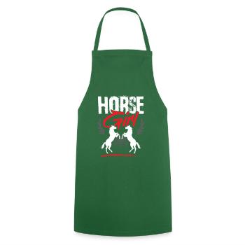 Horses Girls - Cooking Apron - green - Front - AI Model Male 185 dark (185cm)