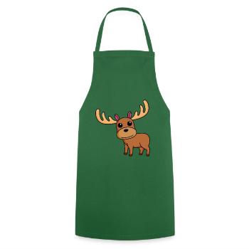 Moose Comic Animal - Cooking Apron - green - Front - AI Model Male 185 dark (185cm)