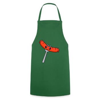 Bande dessinée saucisses - Tablier de cuisine - vert foncé - Devant - AI Model Male 185 dark (185cm)