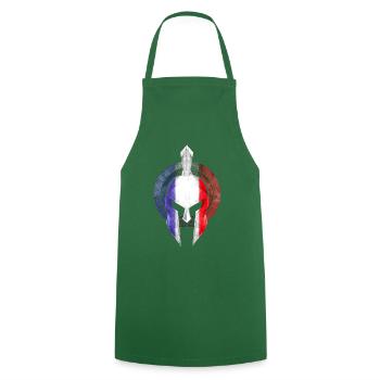 Spartan Helmet France Flag - Cooking Apron - green - Front - AI Model Male 185 dark (185cm)