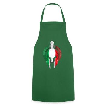 Spartan Helmet Italy Flag - Cooking Apron - green - Front - AI Model Male 185 dark (185cm)