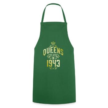 Queens born in 1943 - Cooking Apron - green - Front - AI Model Male 185 dark (185cm)